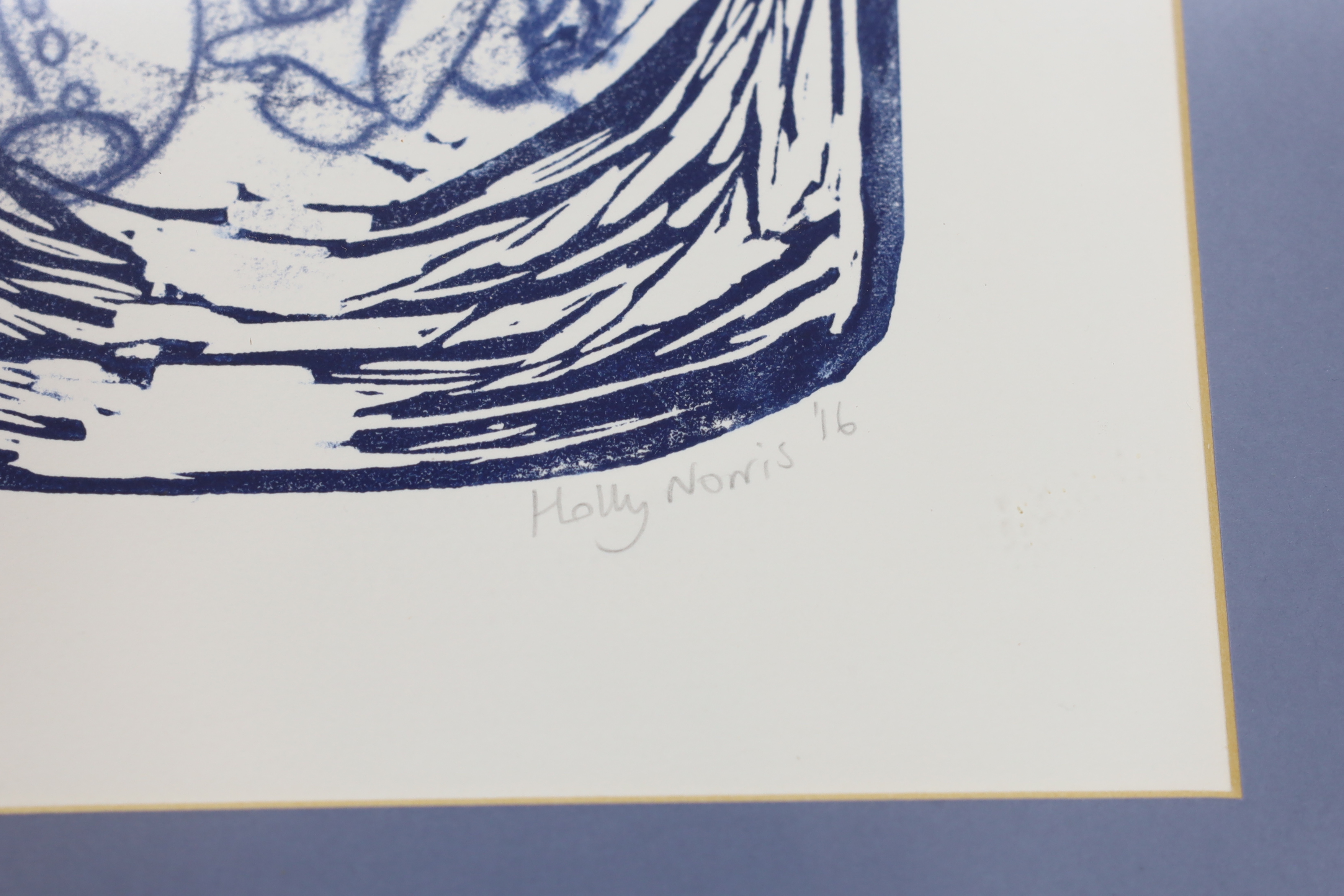 Holly Norris (contemporary), screenprint triptych, 'Kilner jars and beach findings', each signed and dated '16, 38 x 26cm